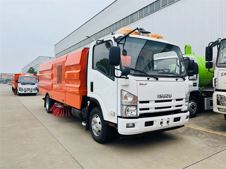 Sweep and Suck Type Manual Electric Road Sweeper Washer Truck