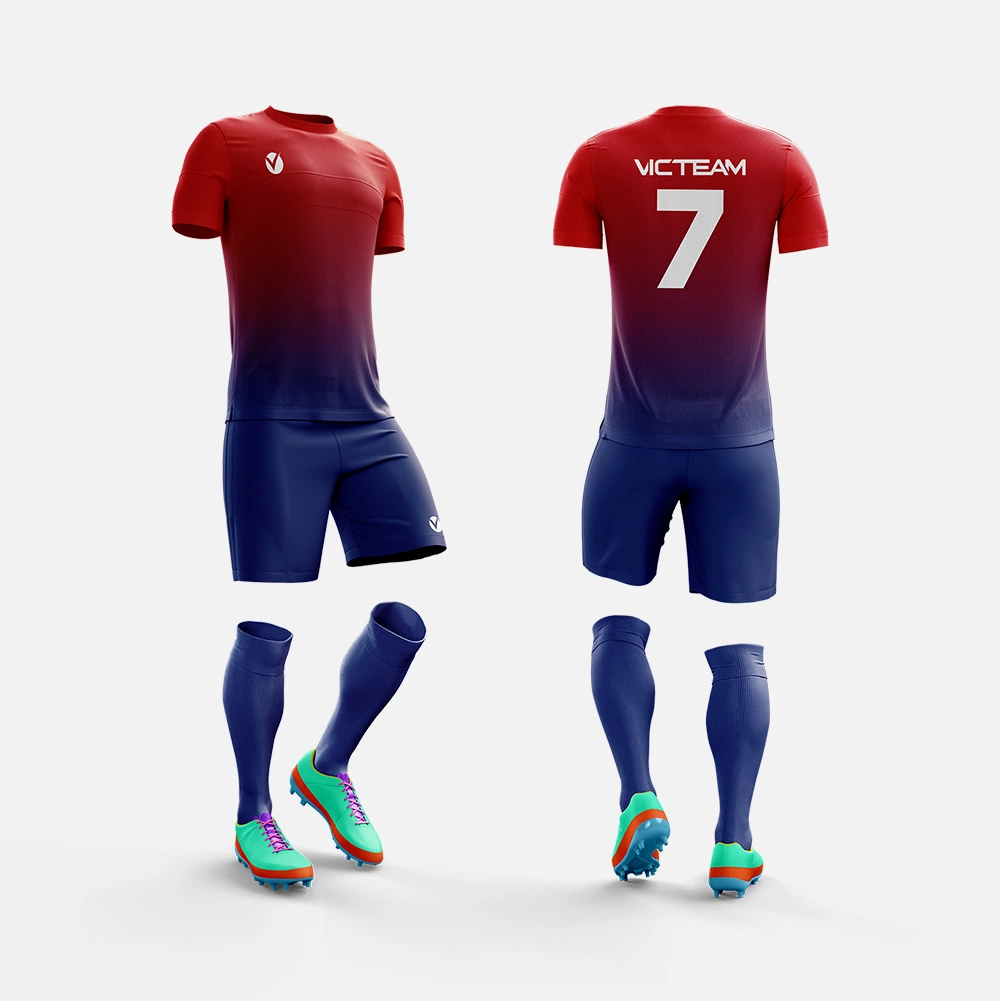 China Azul de poliéster Soccer Jersey uniforme para homens