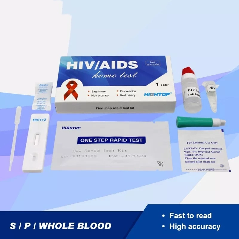 Prueba de VIH rápidas de VIH para el Hogar 1+2 Kit de prueba de sangre entera/Suero/plasma