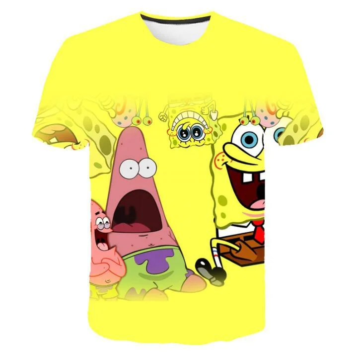 Factory Custom Fashion Soft T-Shirt Men's T Shirt Spongebob Unisex T-Shirt