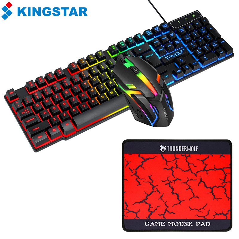 Amazon Single Mini Mechanical Gaming LED Keyboard and Mouse Combo Gamer Keypad and Mouse