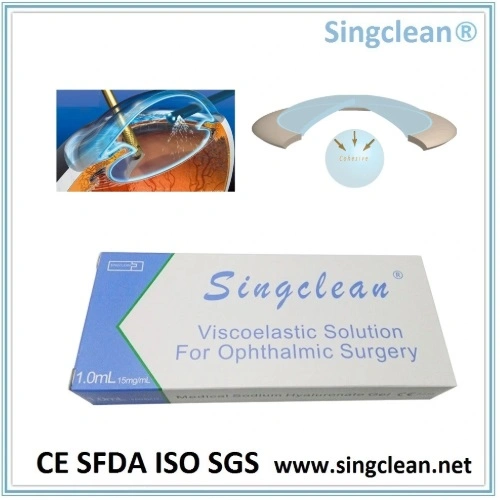 15mg/ml Singclean humano ha para cirurgia oftalmológica Viscosurgical Viscoelástico Device