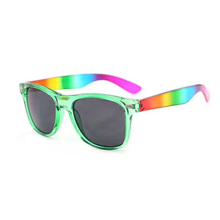 2023 Unisex Rainbow Frame Custom Logo Colorful Rainbow Gafas de sol