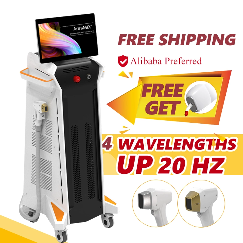 FDA Clearance Professional 4 Wavelengths 200 Millions Shots 3000W 20Hz Diode Laser Hair Removal Machine with 3 Years Warranty
