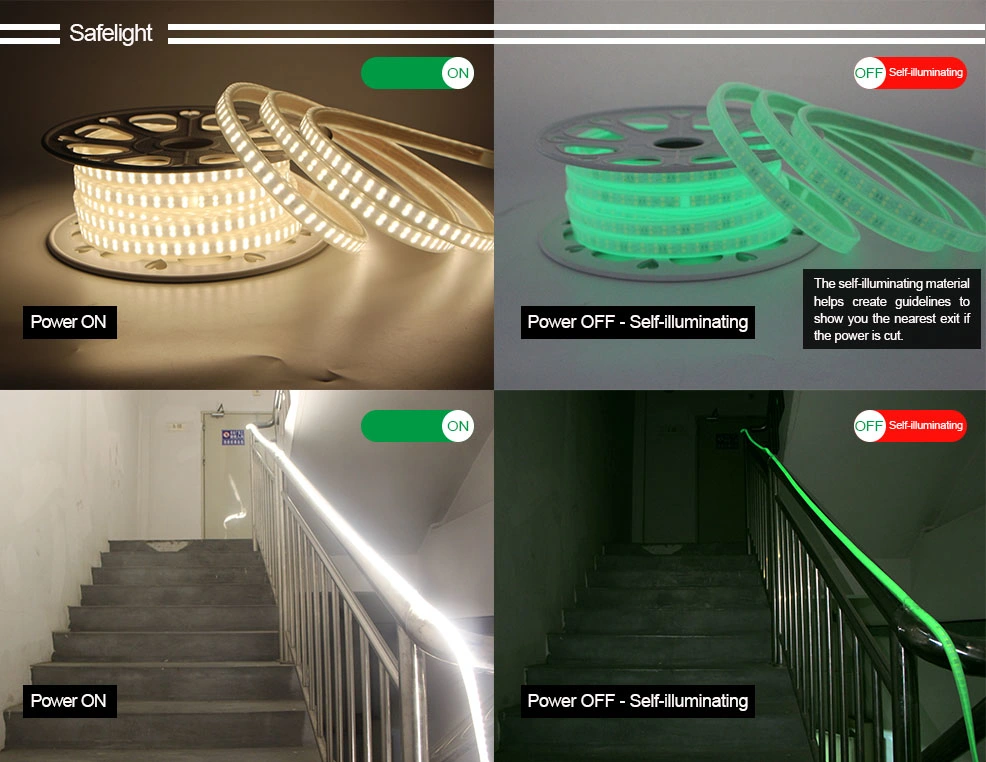 Simple Self Glow Safelight of LED Strip with Linkable Design for Construction Site Lighting