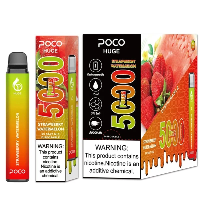 Poco Enorme Bolígrafo de Vapeo Desechable 5000 Puffs Cigarrillo Electrónico 15ml Bobina de Malla Vaporizador Recargable Kit de Inicio 10 Sabores Más Nuevos 2023