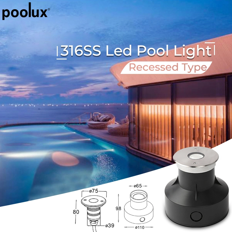 2021 New Upgrade 316 Stainless Steel 3W 67mm IP68 Underwater Inground LED Ponds Light Recessed LED Underwater Light for Engineering