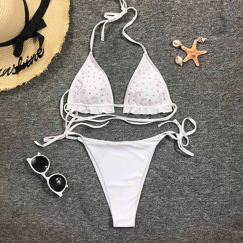 Drop Ship Diamond calções de Bikini Fabricante roupa de banho em branco para as mulheres