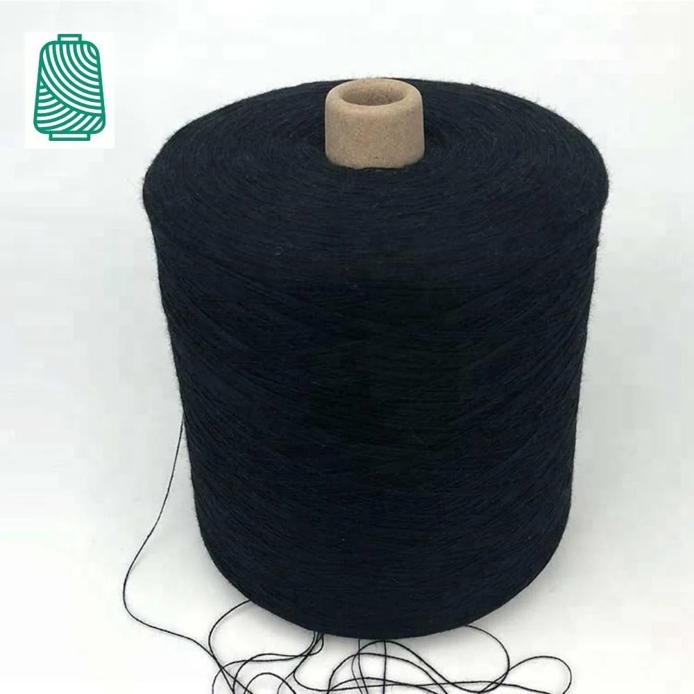 56 Nm/2 AA Grade Viscose Polyester Blended Yarn Black Dyed Yarn for Knitting