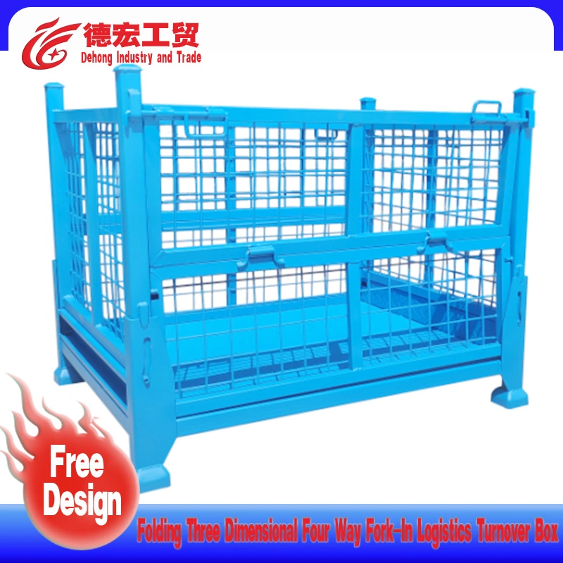 Standard Galvanized Demountable Collapsible Security Storage Metal Wire Mesh Roll Cage Container Pallet