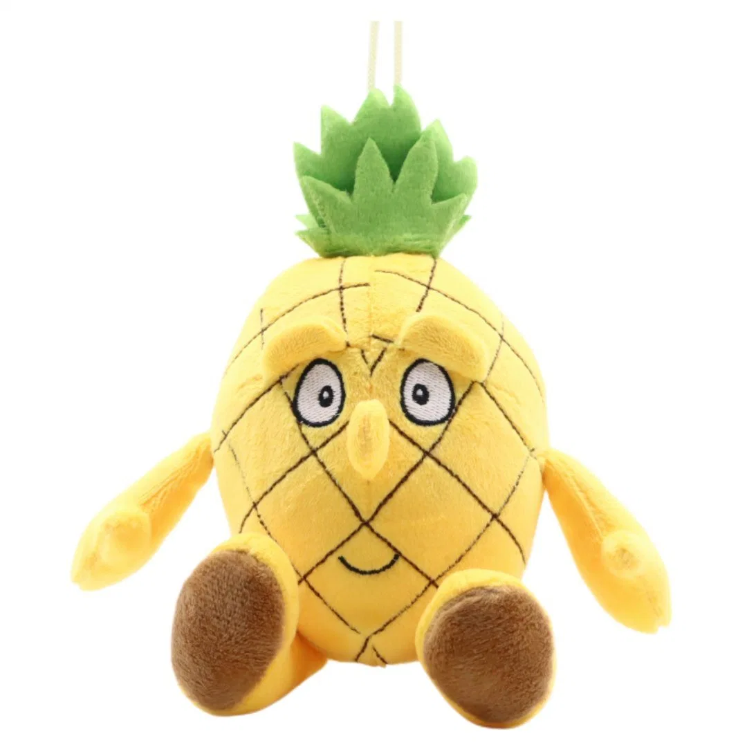 Großhandel/Lieferant Süße Frucht Puppe Kinder Plüsch Spielzeug Baby Geschenk Sitzend Ananas hängend 19cm Gelbe Ananas Plüsch weich Kinder Spielzeug