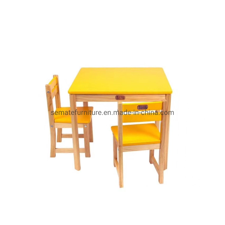 Factory Wholesale/Supplier Custom Kids Furniture Wooden Kids Play Learning Table and 2 Chairs Set