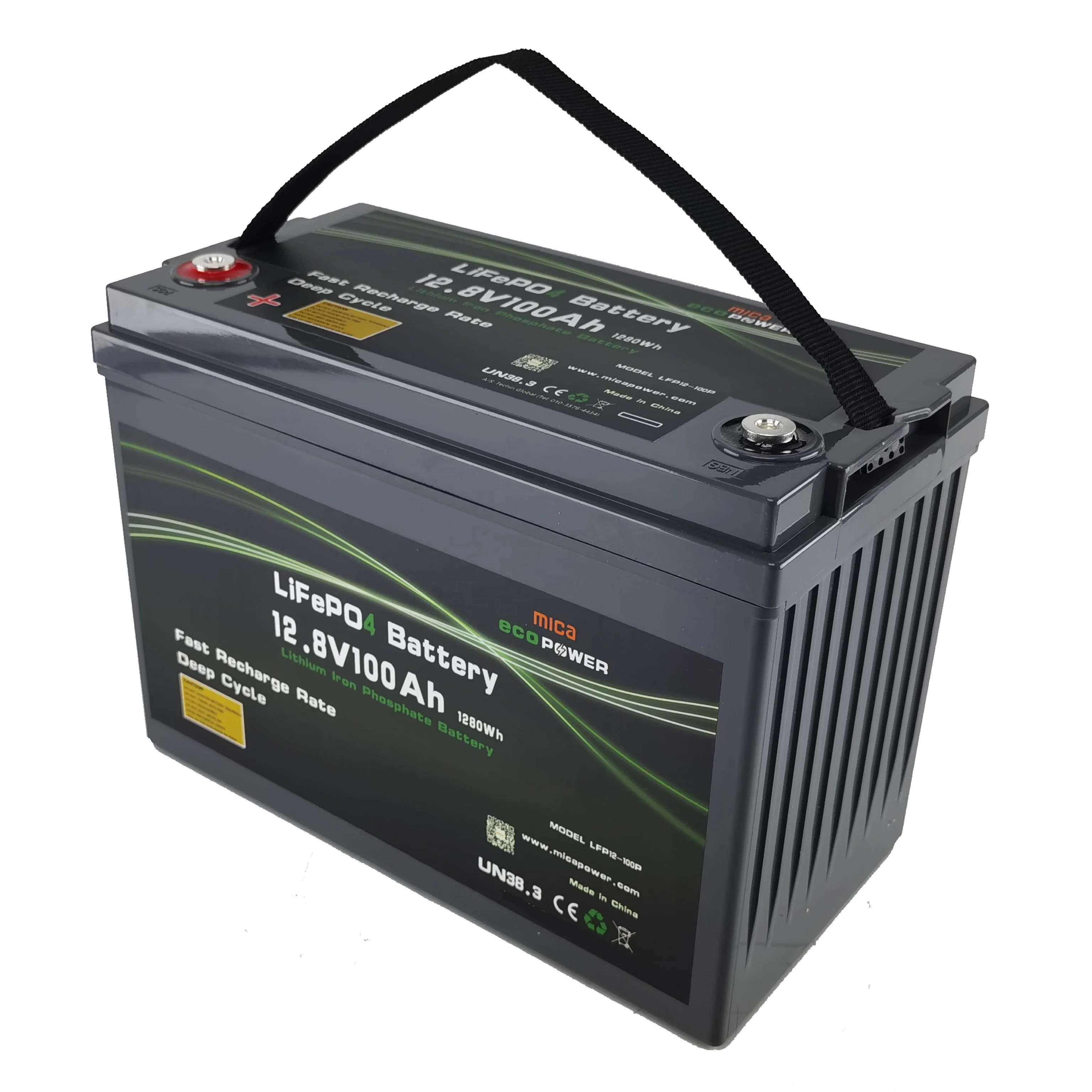 Le Mica Batterie LiFePO4 12V 100Ah Batterie au lithium pour OEM de stockage de l'énergie solaire