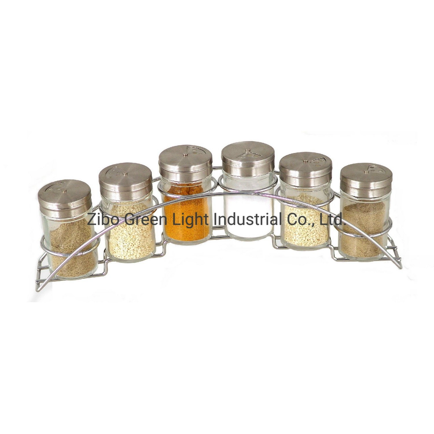 6pcs 80ml Juego de tarro de hielo de vidrio con carcasa de acero inoxidable Y bastidor de metal