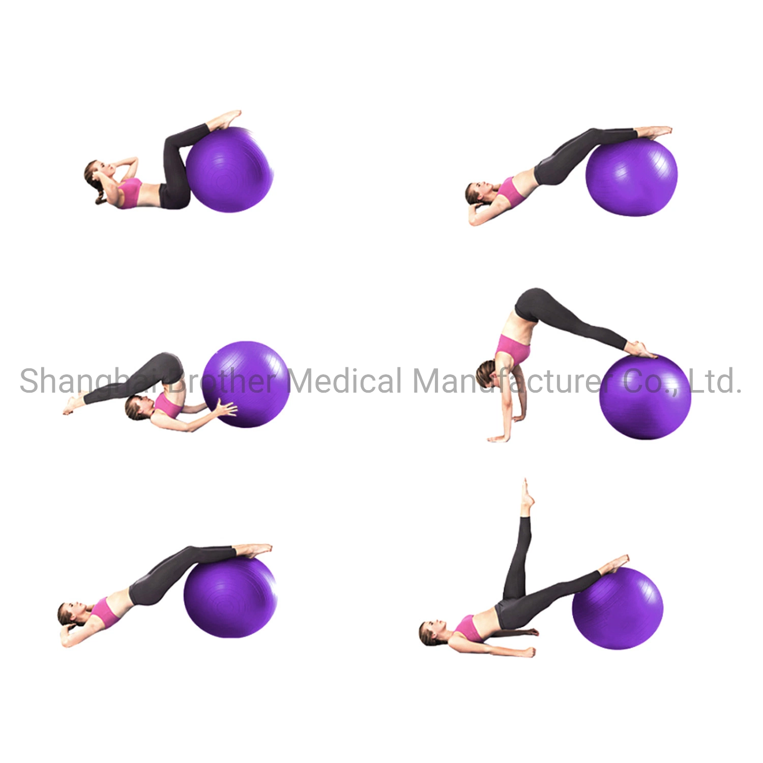 Non-Slip Balls Rubber Yoga Balls for Gym Exercise