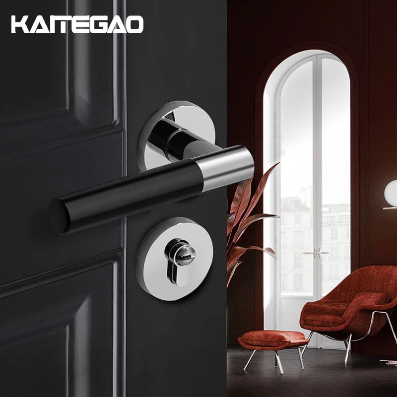 Interior Door Knob Black Modern Design Privacy Door Lock Handle