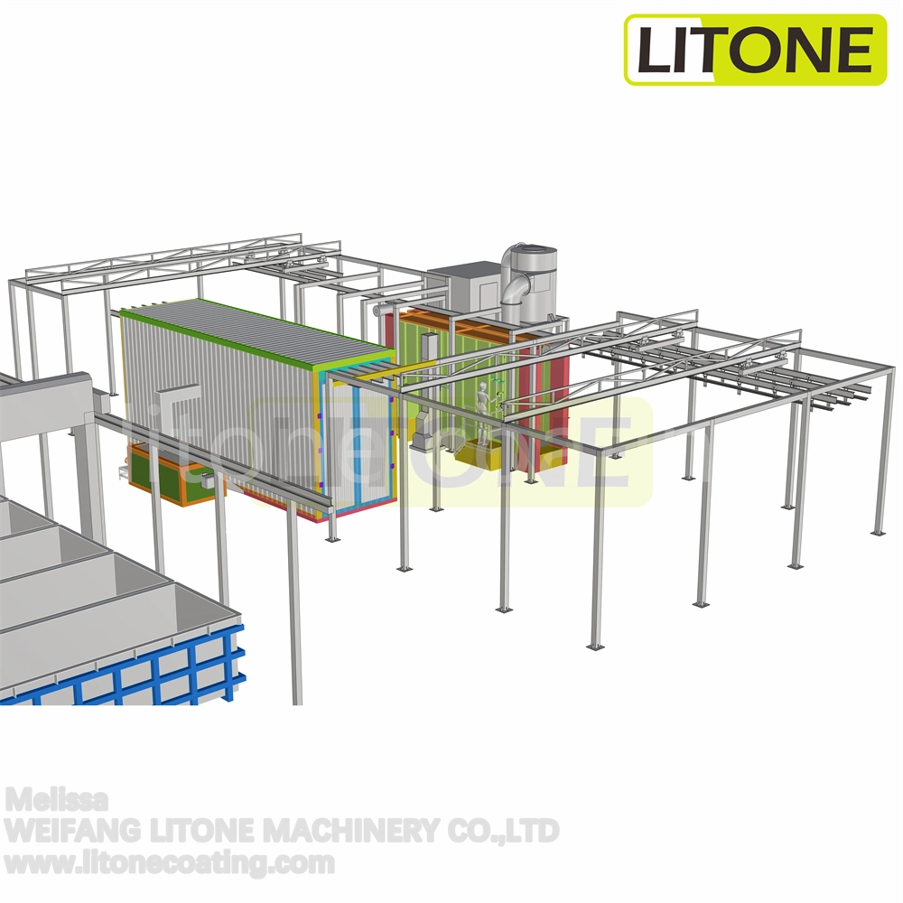 Hot Sale Aluminium Profile PP Plastic Powder Coating Booth System Fast Color Change System