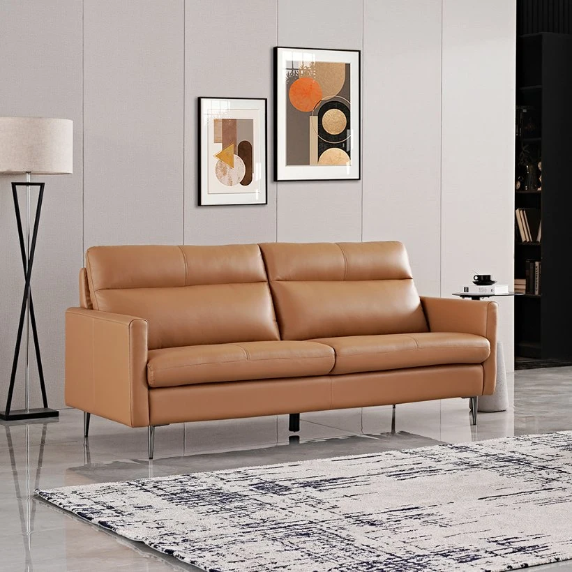 Contemporary Designer Home Settees Loveseat Chair Living Room Furniture Couches Leather Sofa