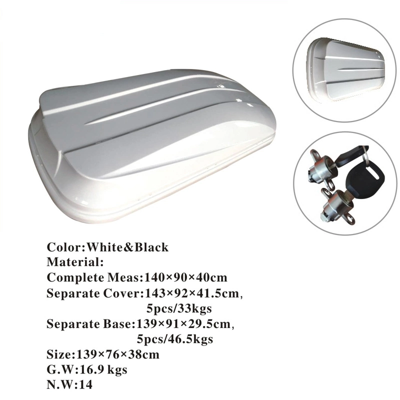 White Roof Box ABS Plastic Roof Cargo Box for Car