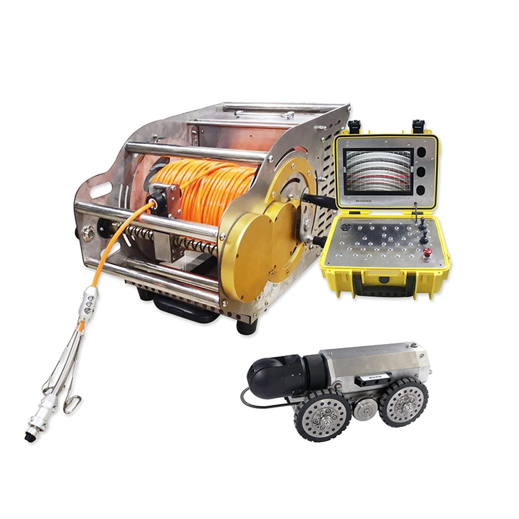 360 Degree Rotate Industrial Sewer Pipe Inspection Crawler Robot Camera for 230~3000mm Pipeline