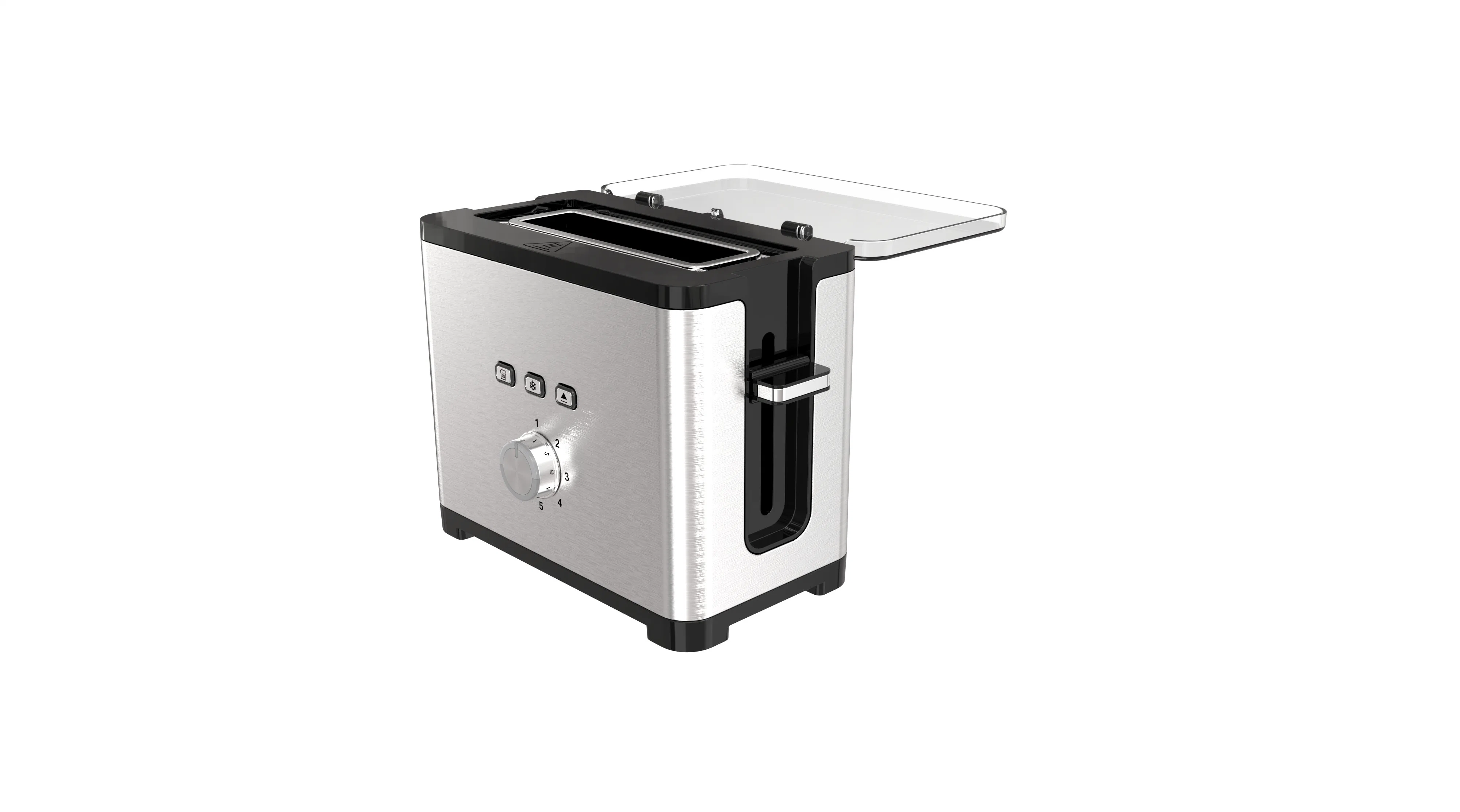 CE CB ETL aprobado sus apariencia Pan Tostadora Cafetera de desayuno, capacidad de 1 cortes, horno tostador compacto, máquina de café, Defrost, 600 vatios, acero inoxidable