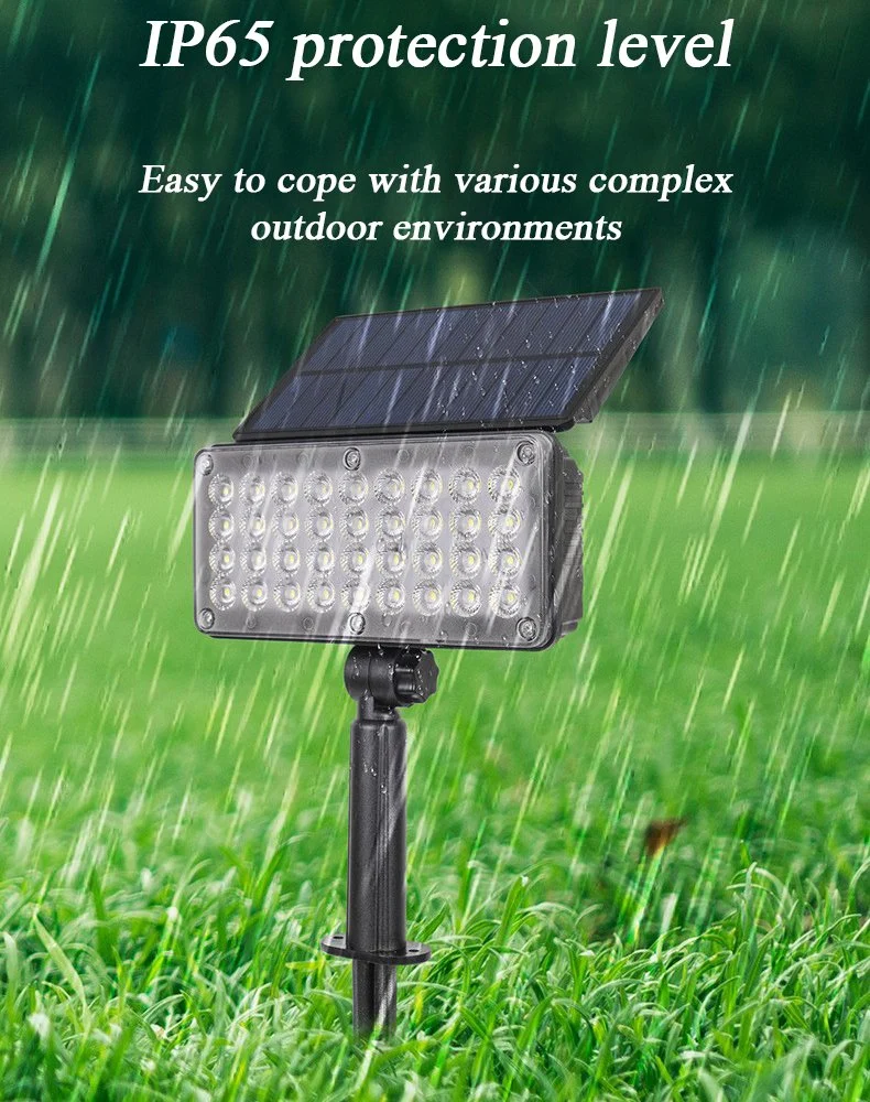 Luz solar para exterior, 36 LED, dobrável, para jardim, brilhante RGB Villa Jardim Terra Plug Flood Light