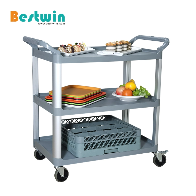 Multifunctional Plastic Service Trolley Kitchen Restaurant Utility Cart