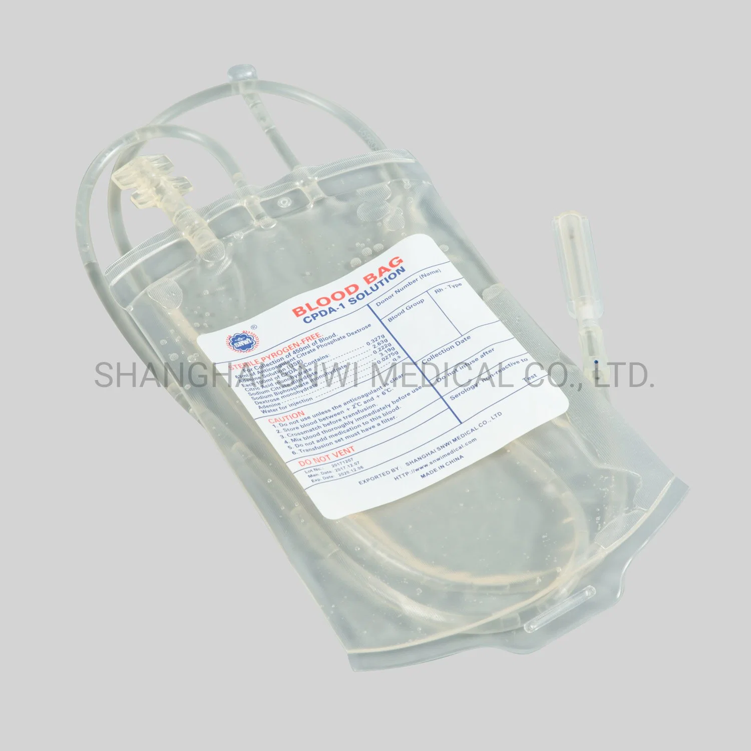 CE&ISO Certificate Disposable Medical Single Blood Bag with Needle