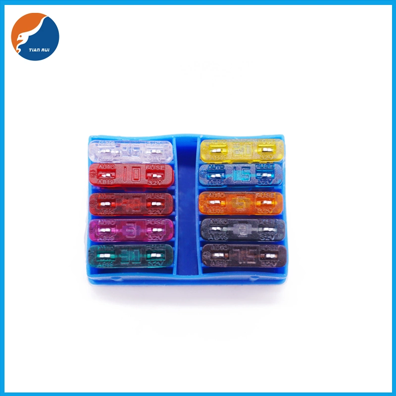 Automotive Car Fuse 10PCS 1A 2A 3A 5A 7.5A 10A 15A 20A 25A 30A 35A 40A Blade Fuse Assortment Kit Set