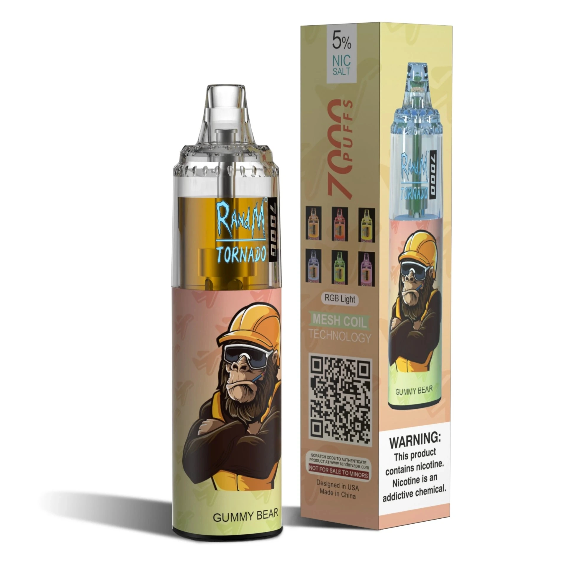 Randm Tornado 7000 inhalaciones de Vape cigarrillo desechable Mayorista/Proveedor E 2% 3% 5% Nico