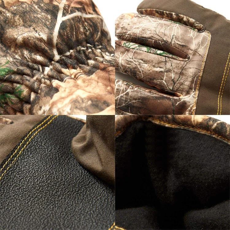 Water Proof and Windproof Woodland Camo Tactical Falconry Hunting Work Gloves Anti-Slip