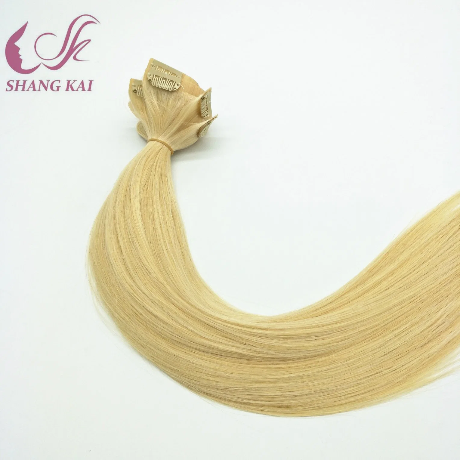 High quality/High cost performance  PU Weft Seamless Clip on Human Hair Extension Russian Remy Hair