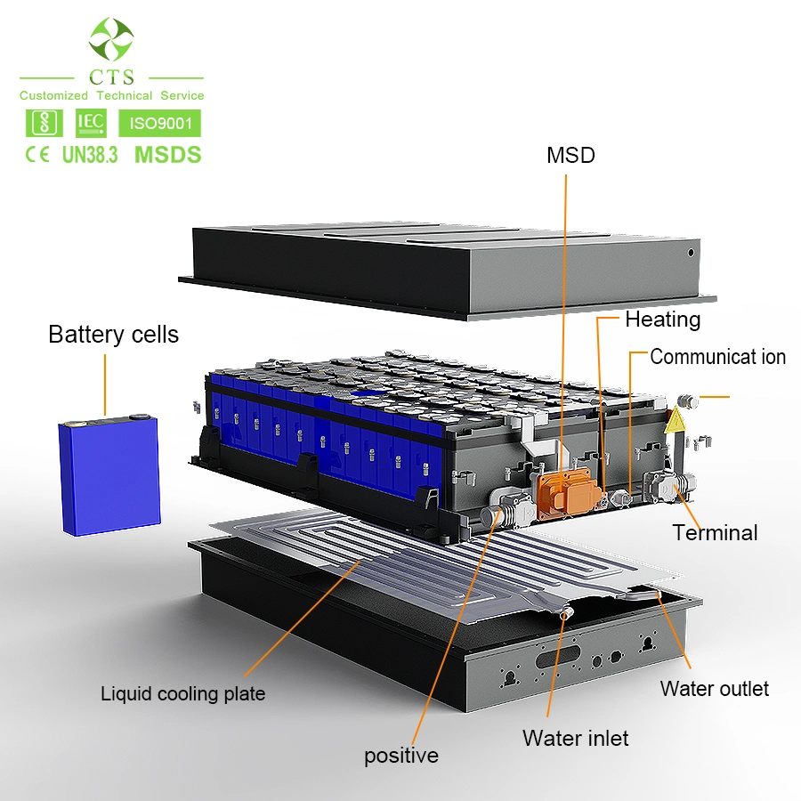 China Made Standard Lithium Battery 20kwh 30kwh 40kwh Electric Truck Battery, 500V 600V 100kwh EV Car LiFePO4 Battery