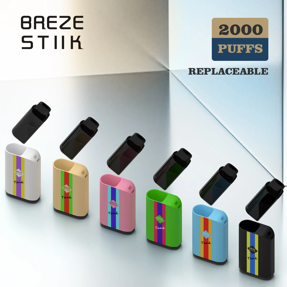 مقصف مجموعة أدوات القردة القرنفلية الأصلية E Cigarette Breze Stiik 2000 أطواق قلم مبخرة قابل لإعادة الشحن