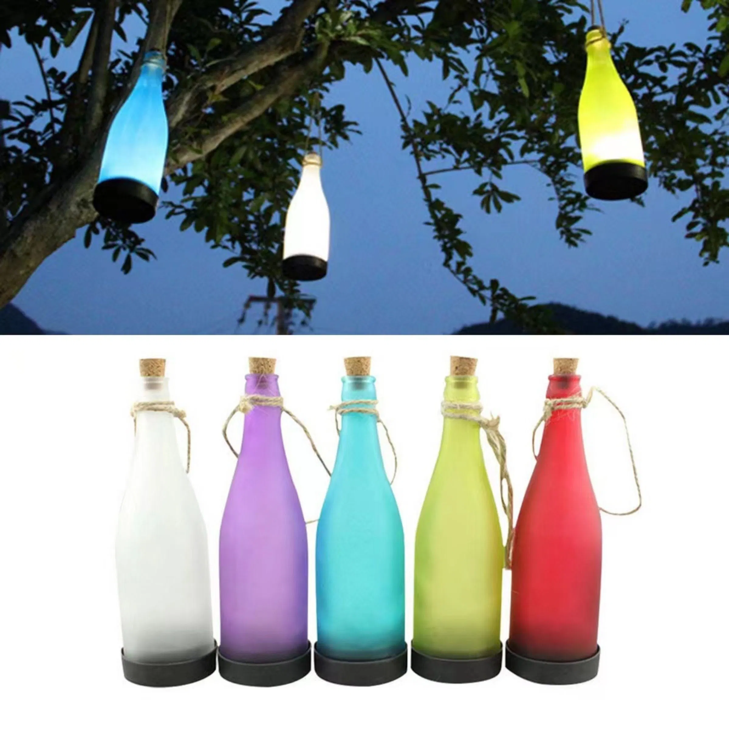 Wine Bottle Design Plastic LED Bottle Lights Light Garden Hanging Lamp for Party Outdoor Garden Courtyard Patio Bl10130