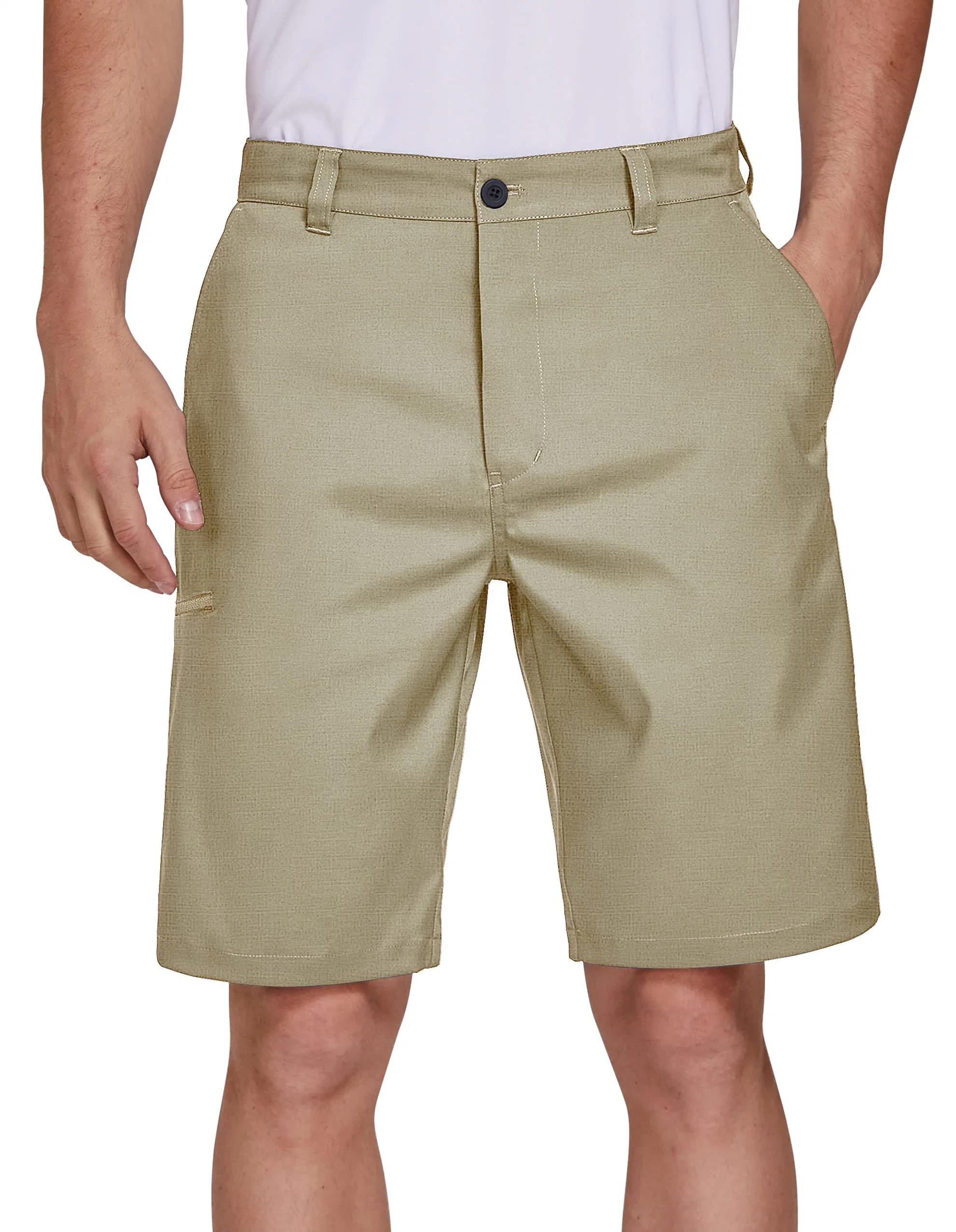 Khaki Shorts Custom Golf Hybrid Dress Shorts Casual Chino Stretch Flat Front Lightweight Quick Dry Shorts with Pockets