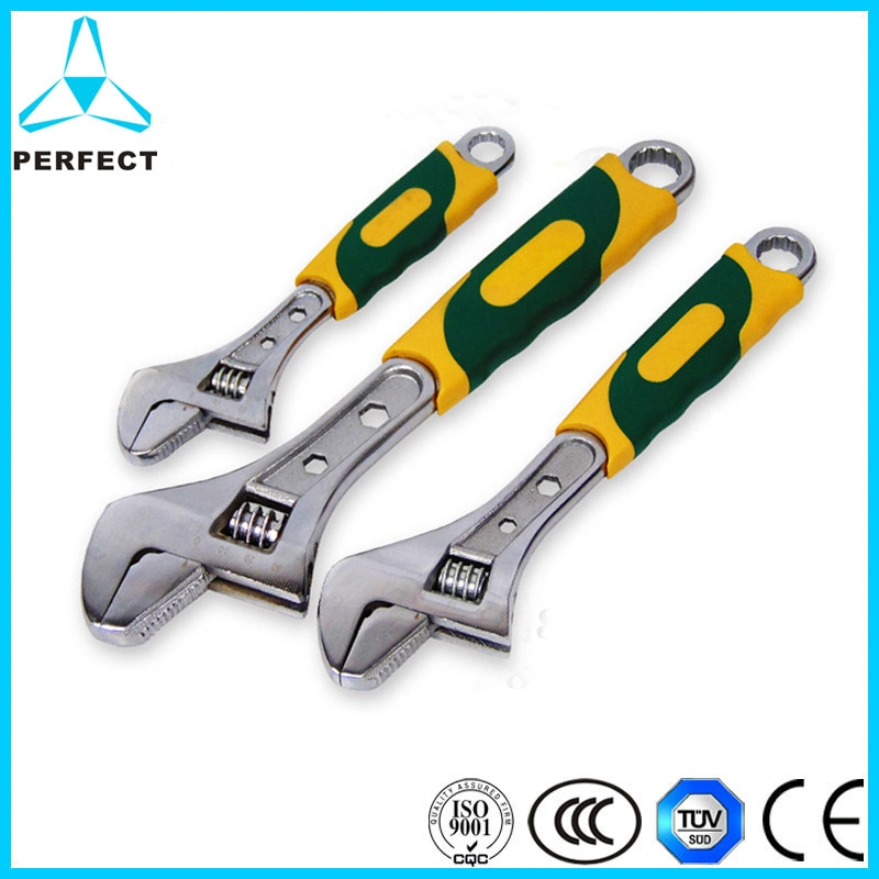 Metric Chrome Vanadium Steel Satin Chrome Plated Adjustable Wrench