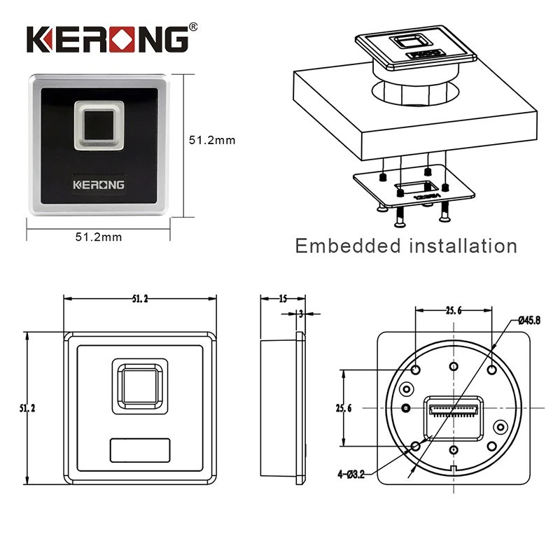 KERONG Electronic Smart Biometric Finger Print Safe Lock For Gym Locker Door With Remote Control Bluetooth APP