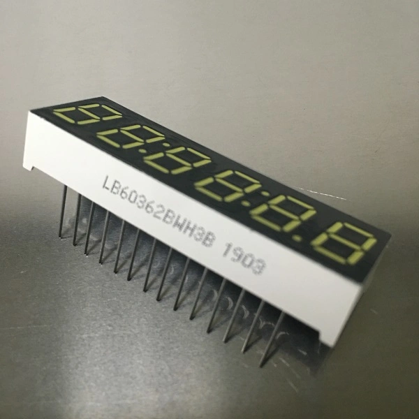 Single Line Pins Pure White 0.36inch 6 Digit 7 Segment LED Display Common Anode for Digital Clock Indicator