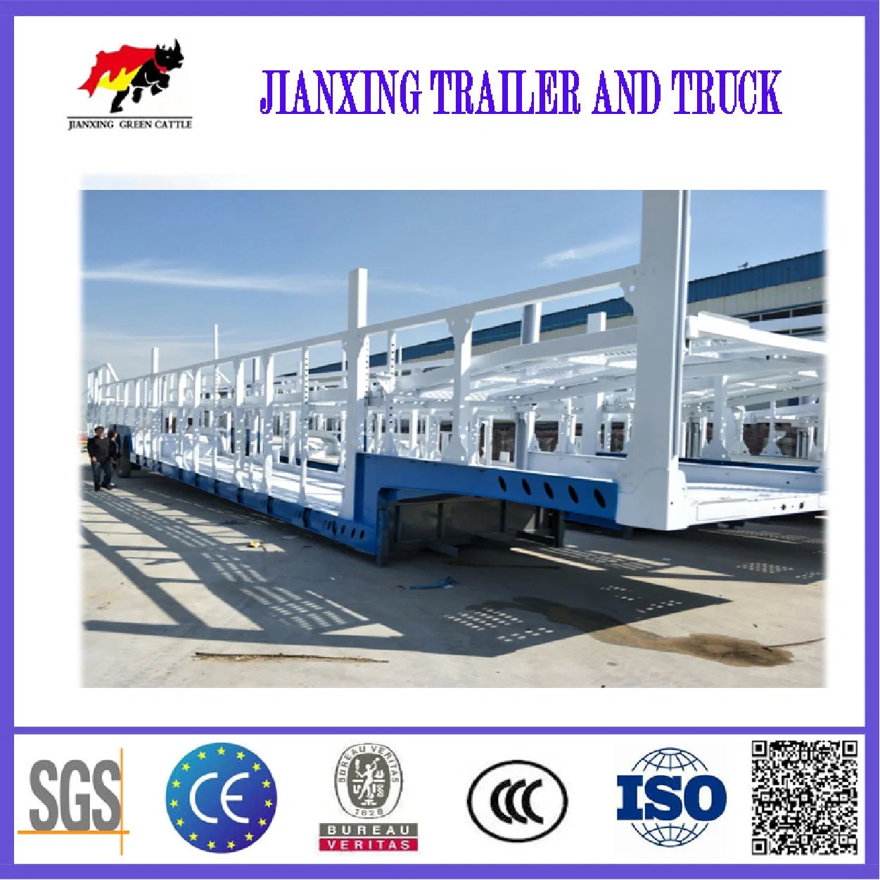 Popular Durable 2 Axles Spring Suspension Transport Car Car Carrier Semi Trailer in Malaysia