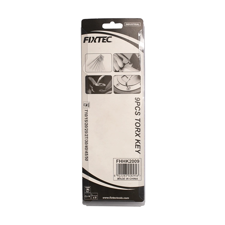 Fixtec 9 PCS 6150CRV Material Torx Key with Extra Long Arm