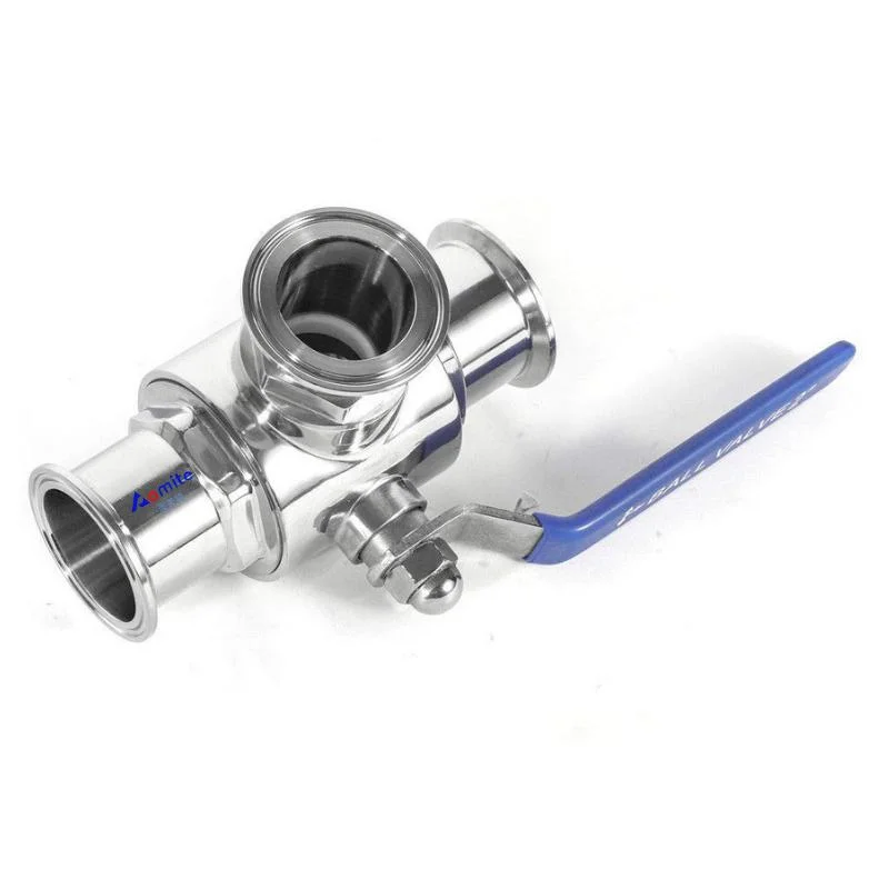 Sanitary Fittings Beer Brewing Equipment Valve 3-Way Sanitary SS304 Manual Ball Valve