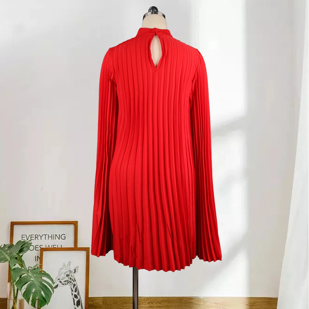 Top New Ladies Design Dress Women&prime; S Elegant Cape Cloak Sleeve Round Neck Party Top Blouse Dress Wear Manufacturer