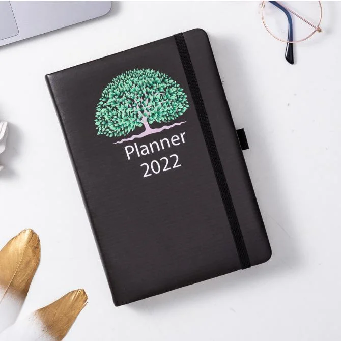 Private Label PU Notebook A5 Agenda Vegan Leather Daily Planner Custom 2022 Diary with Logo
