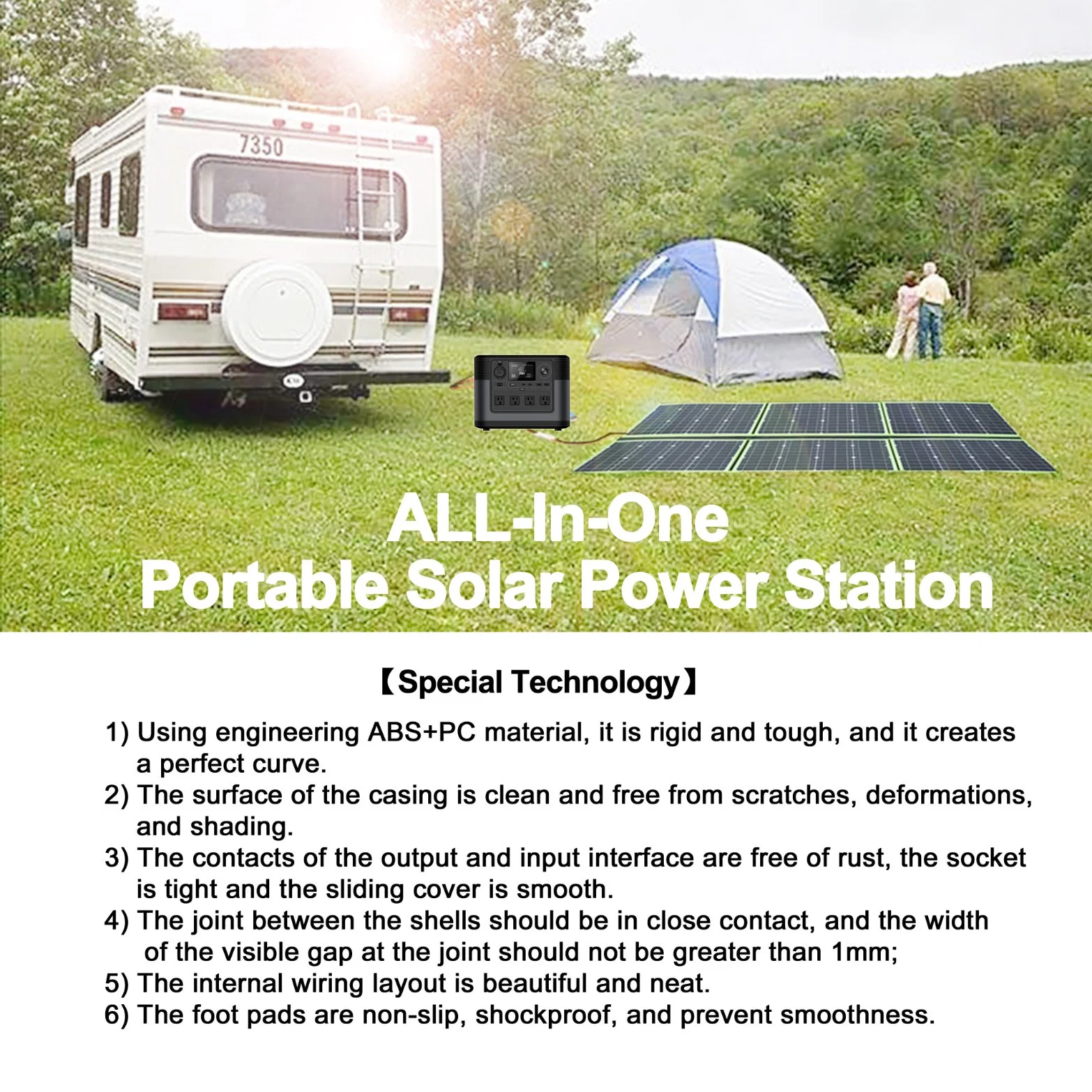 [UL Certificated] 1200W Portable Power Station Solar Generator Outdoor Camping RV Van Boat Nova Solar Power Inverter System Kit