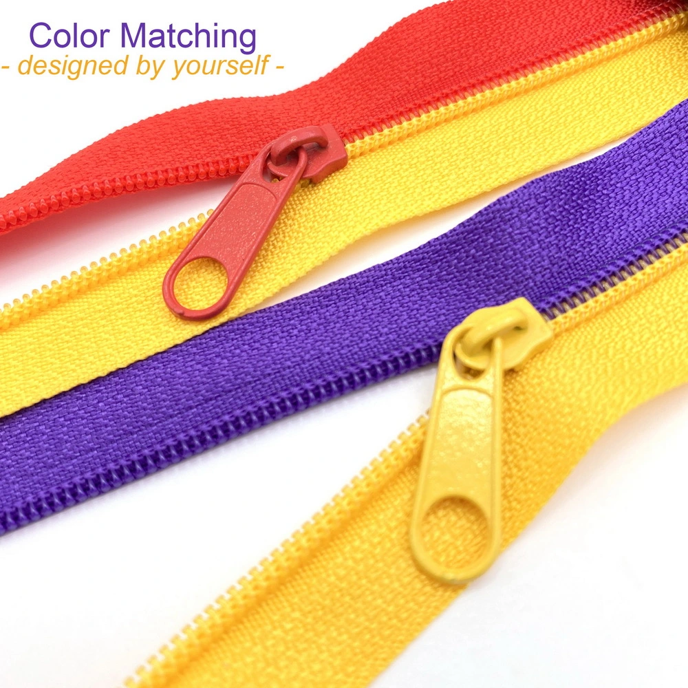 Yellow Color 3# Nylon Zippers Rolls 25 Colors Auto-Lock Zipper Supplies