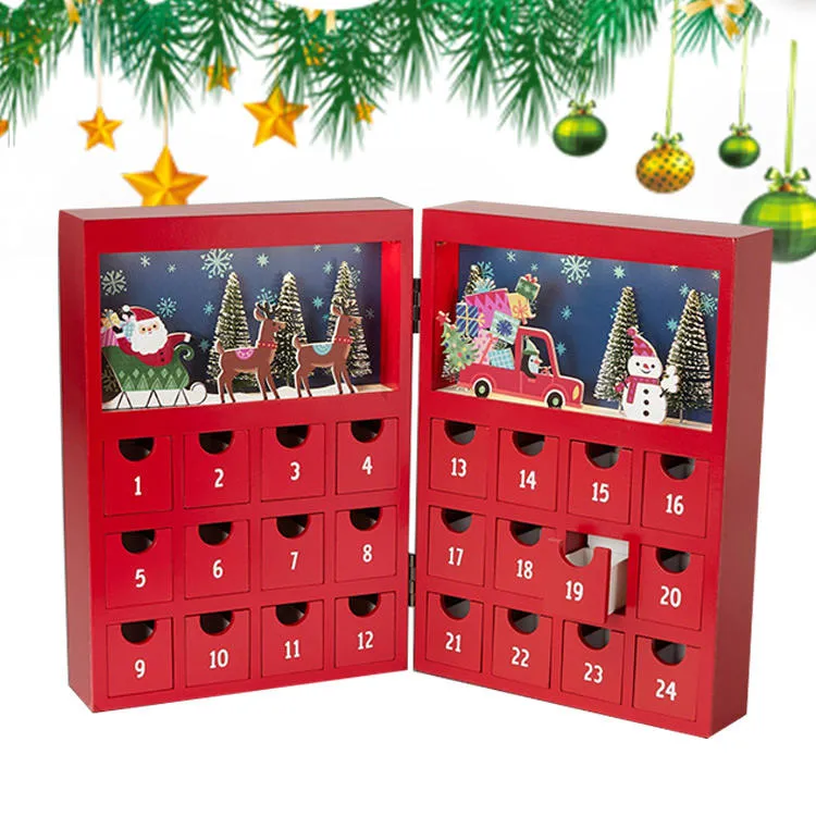 Christmas Gift Candy Box Children Kids Chocolate Packaging Advent Calendar 24 Day Empty for Sweets Desserts Kids