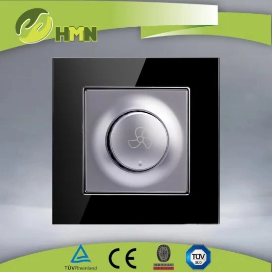 EU standard glass plate electric switch fan speed regulator with CE certification