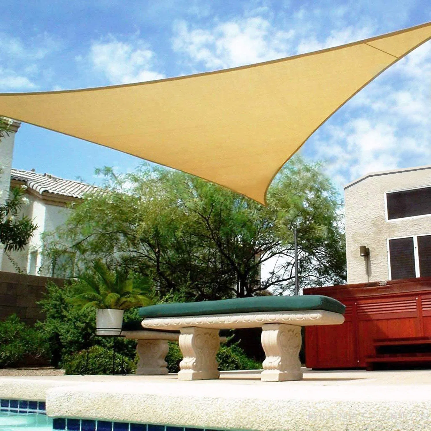 Le PEHD triangle extérieur/Rectangle/carré ou rectangulaire/ nuance Net/toile d'Ombrage/anti-UV/imperméable/Sun Shadow/jardin/sun shade Sail auvent abri de l'auvent