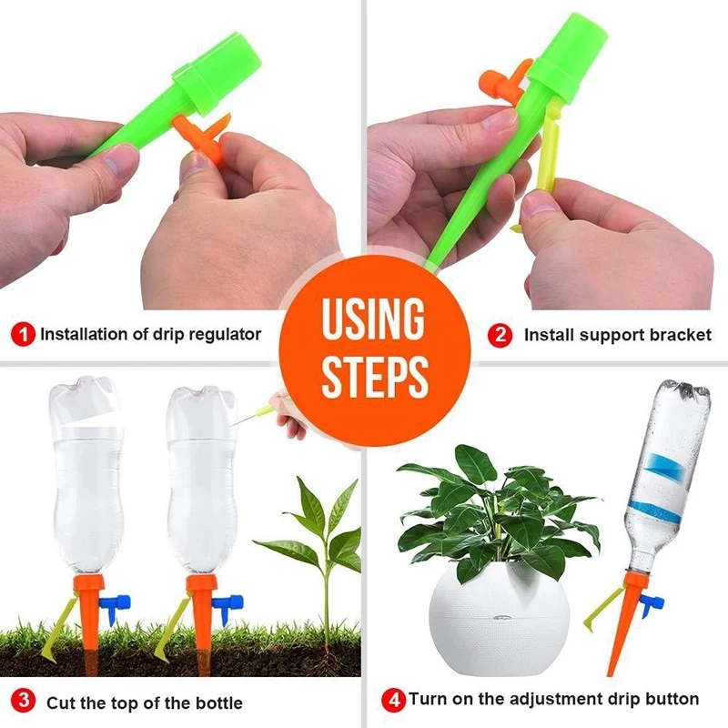 2/4/6PCS Auto Drip Irrigation Watering System Automatic Watering Spike for Plants Flower Indoor Household Waterer Bottle Drip